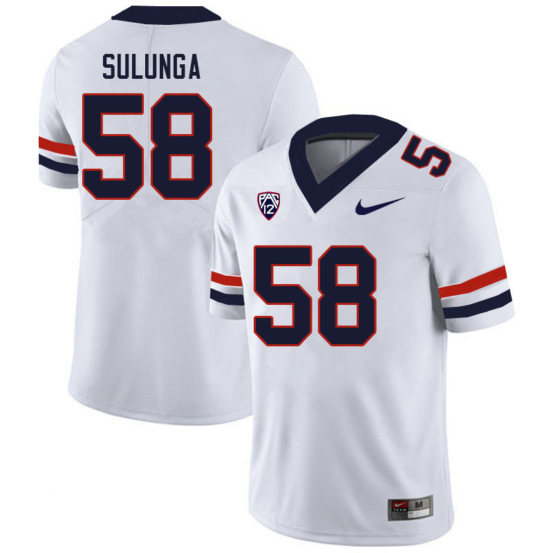 Men #58 Nahe Sulunga Arizona Wildcats College Football Jerseys Sale-White - Click Image to Close